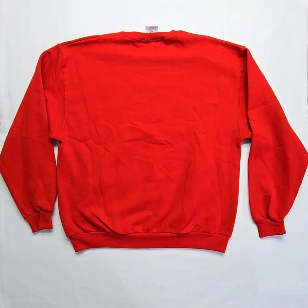 Vintage Minnesota Snowman Sweatshirt  Jerzees Red Large Christmas Pullover 90s - Picture 5 of 8